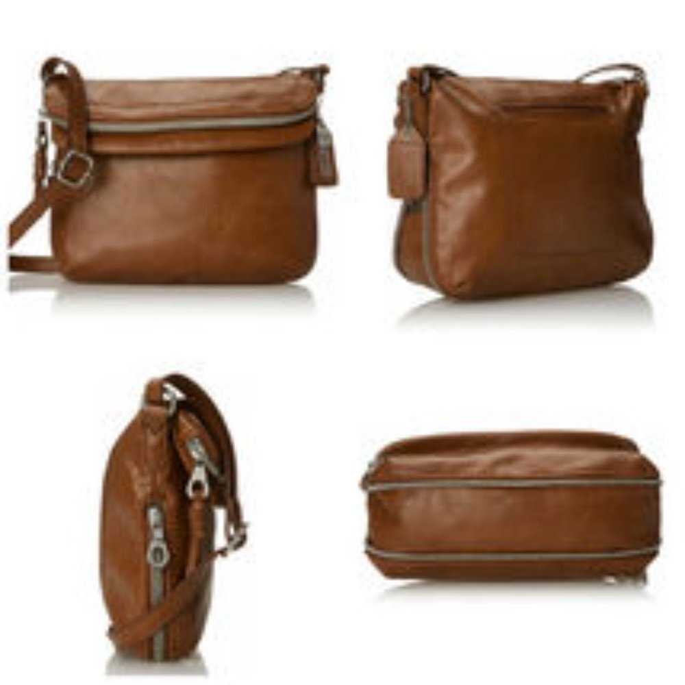 Relic Fossil Cross Body Expandable Messenger Bags Choose Cognac (Brown) or Black - Picture 7 of 8